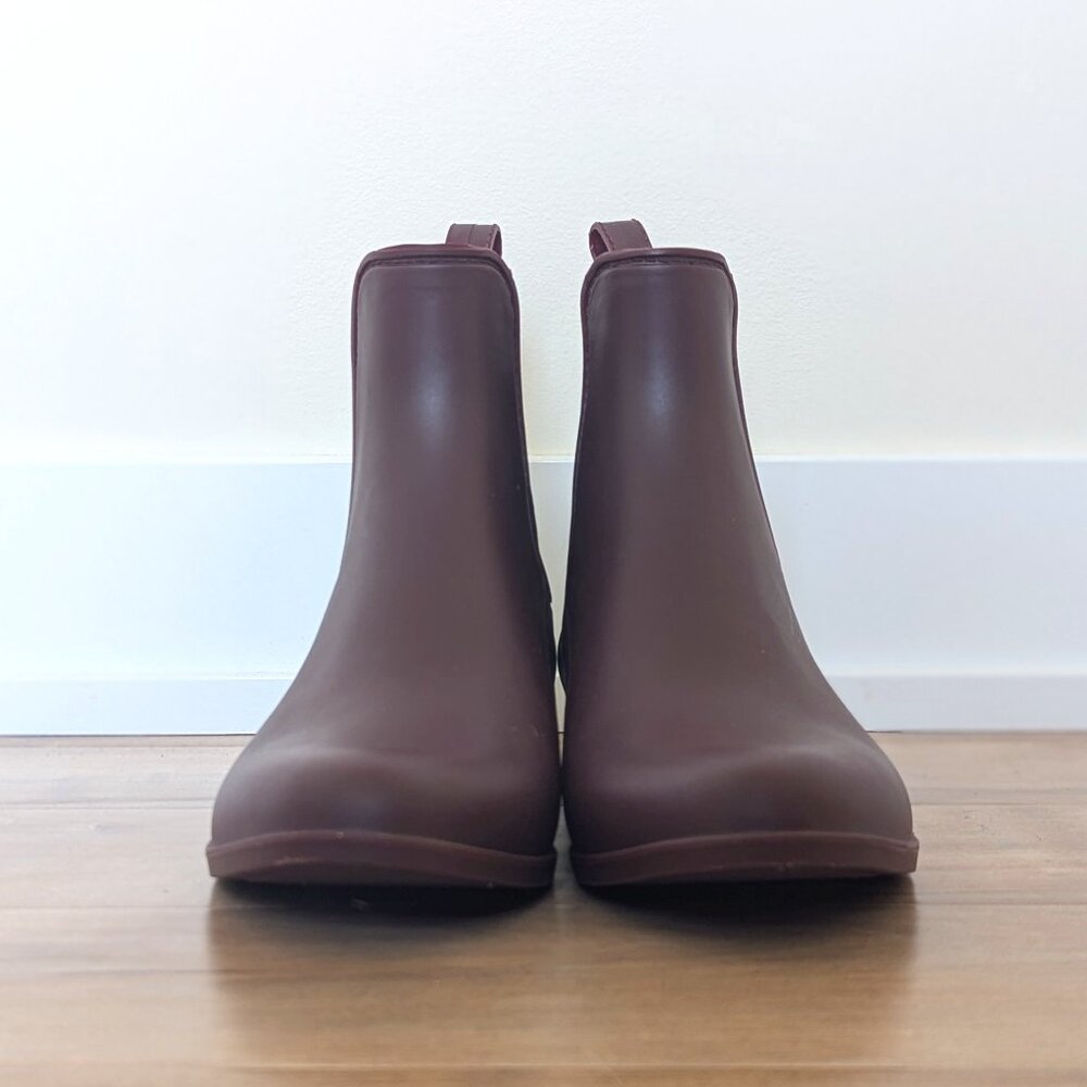 J.Crew Chelsea Rain Boot Matte Deep Maroon Merlot - Size 9 Women’s - Picture 4 of 7